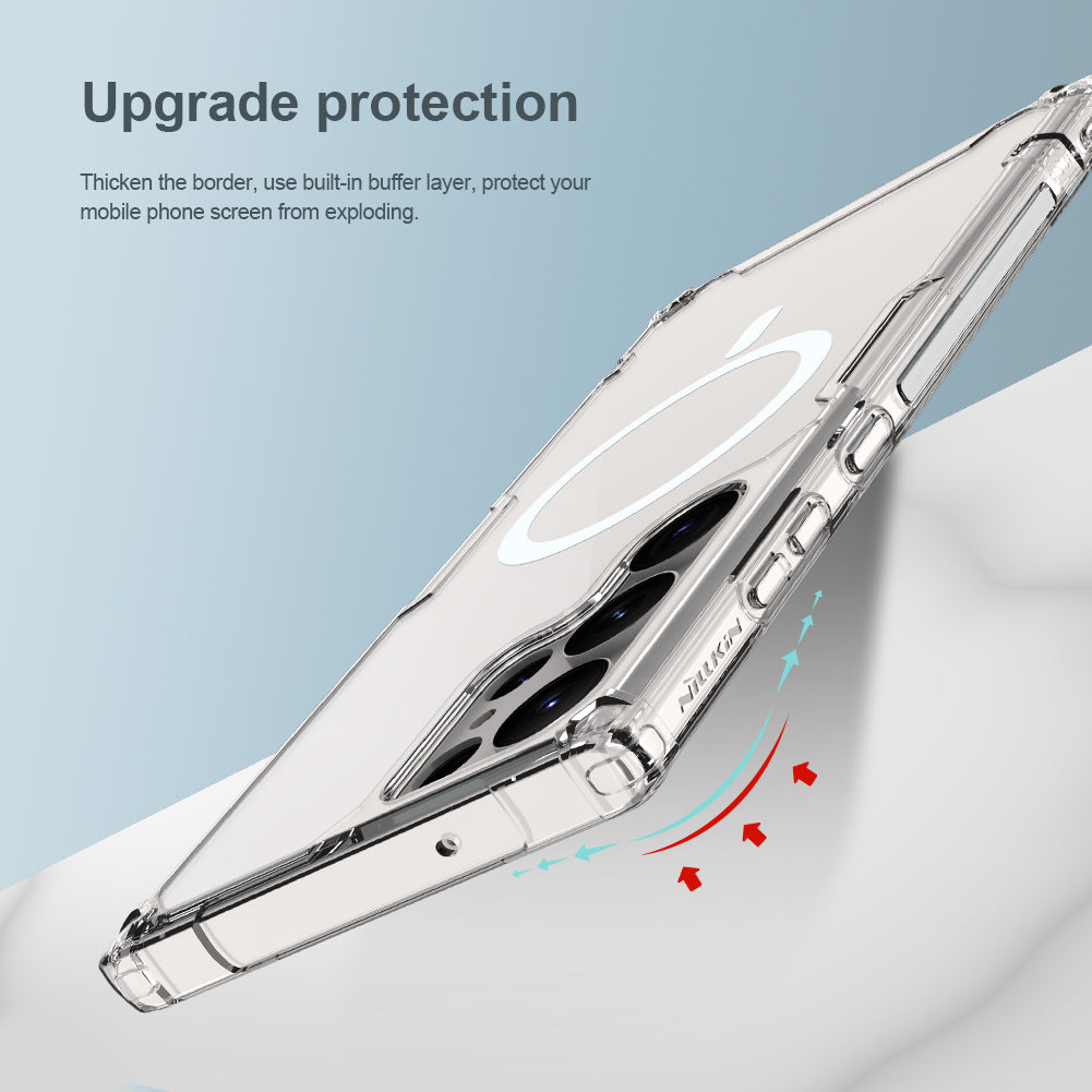 NILLKIN Nature Pro Series for Samsung Galaxy S23 Ultra Magnetic Clear Phone Case PC+TPU Mobile Phone Cover NILLKIN Nature Pro Series for Samsung Galaxy S23 Ultra Magnetic Clear Phone Case PC+TPU Mobile Phone Cover